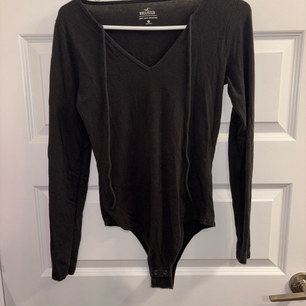 Hollister Charcoal V-Neck Bodysuit